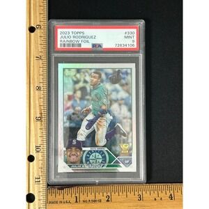 2023 Topps Julio Rodriguez Rainbow Foil Baseball Card #330 PSA 9 Mint Seattle‎